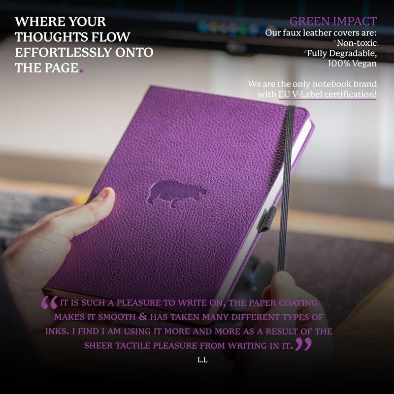 Dingbats* Notebooks Dingbats* Wildlife Lined Writing Journal Notebook A5 - Vegan Leather Hardcover - Ideal for Work, Travel - Pocket, Elastic Closure, & Bookmark - Image 4